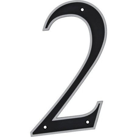 Hillman 6 in. Reflective Black Plastic Nail-On Number 2 1 pc, PK3 844812
